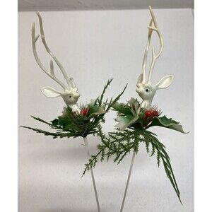 Vintage 60s Reindeer Christmas Picks Long Antlers Hong Kong